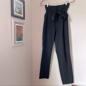 Paper Bag Black Work Pants by New Look